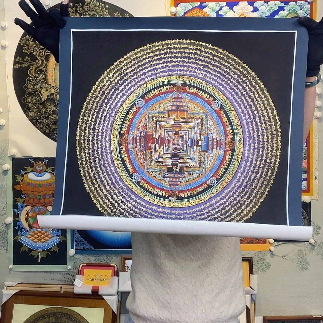 卷轴画纯手绘坛城唐卡50厘米左右