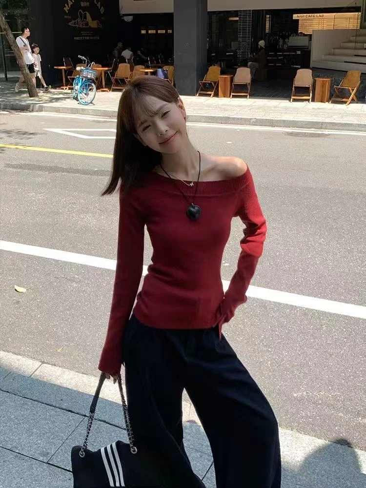 3061  Y80针织衫女春季修身长袖毛衣高级感慵懒气质上衣