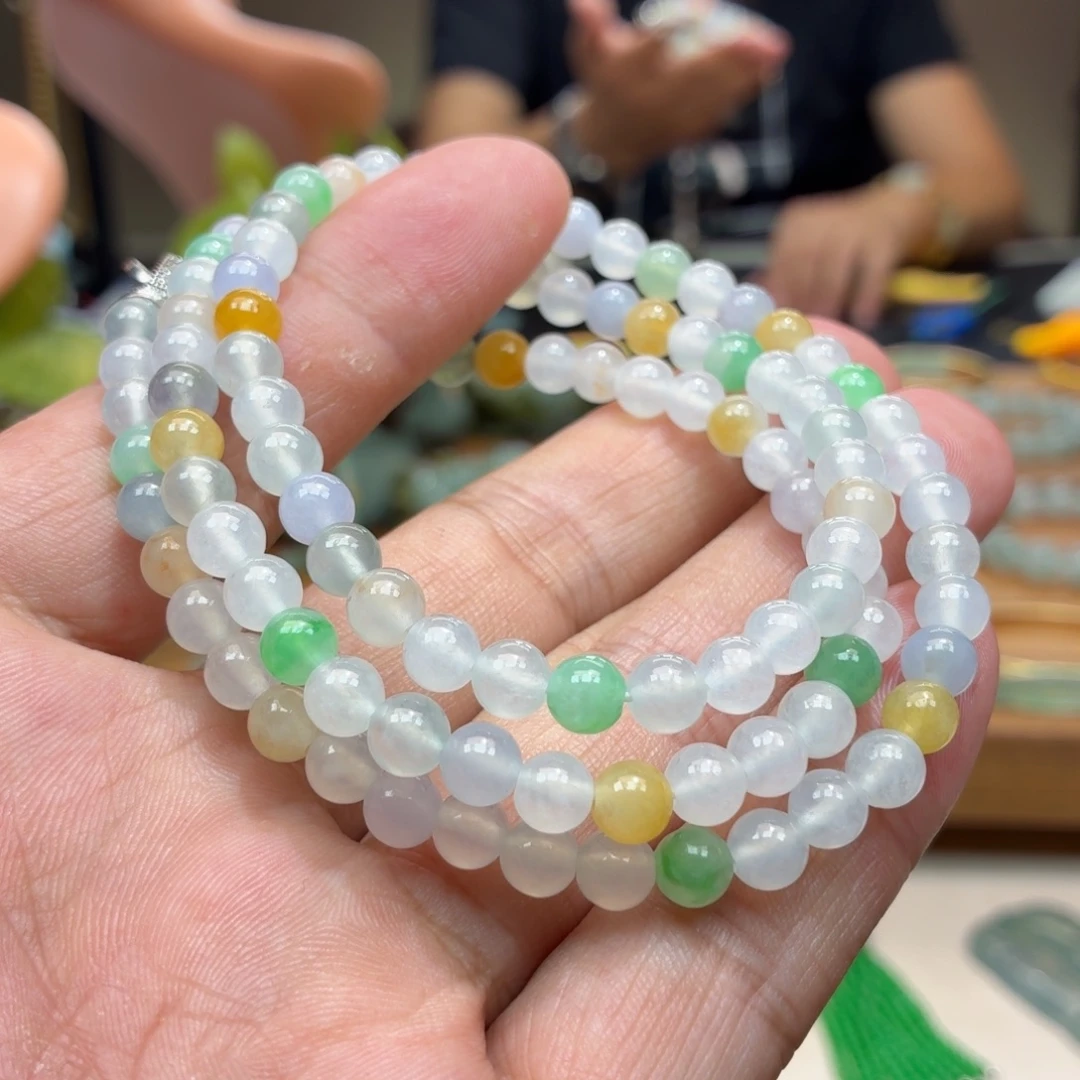 翡翠未镶嵌颈饰项链