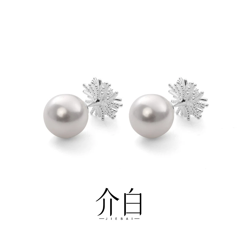 铜合金耳饰 森系耳钉女轻奢花卉银色气质经典优雅小众设计感日韩