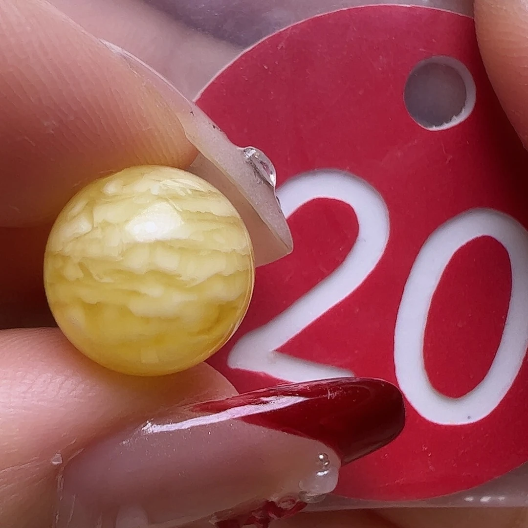 蜜蜡未镶嵌珠宝奇石11mm金瓷白虎皮圆珠