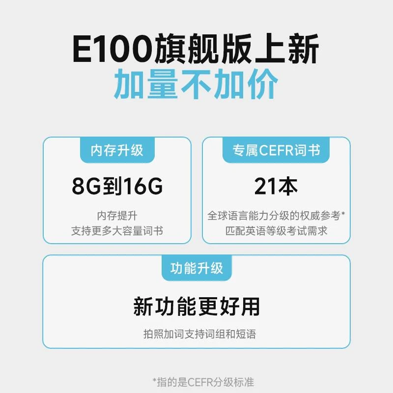 【新疆包邮】E听说单词通 讯飞E100单词机真人发音单词卡背单词墨