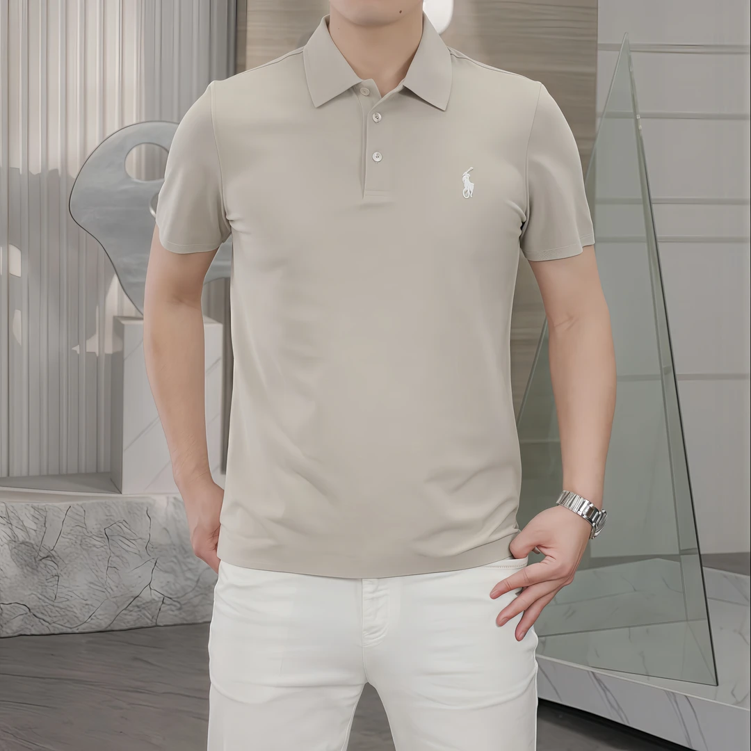 【欧卡斯】新品苏匹马棉蜂巢网地简约透气polo轻奢POLOW221-62278