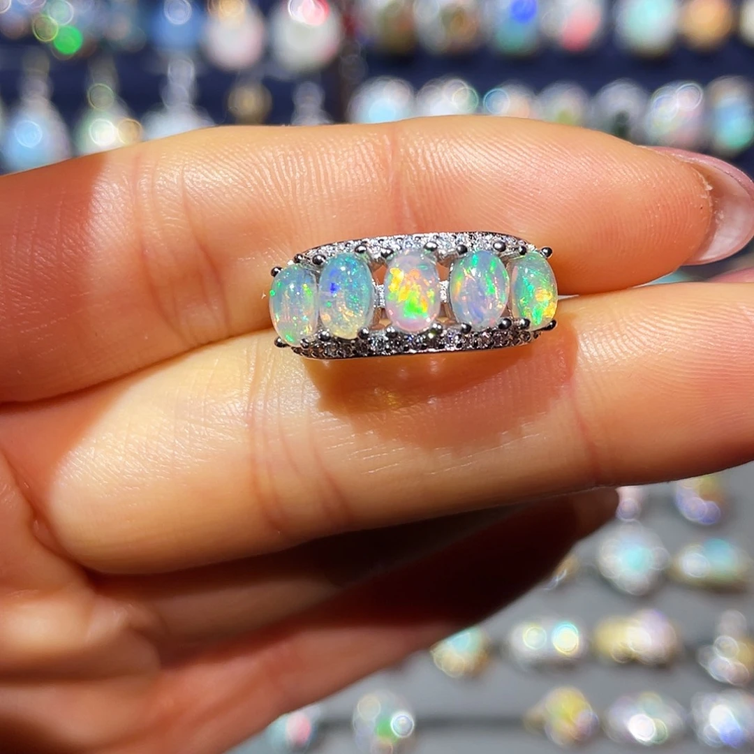 欧泊银S925镶嵌戒指