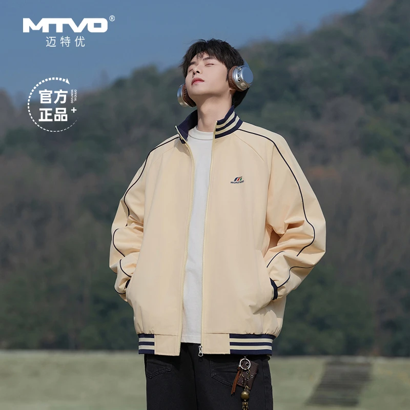 MTVO迈特优春季梭织立领男士夹克运动时尚百搭情侣潮流外套 033