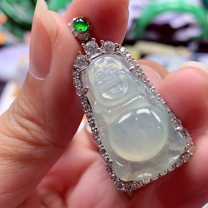 翡翠银S925镶嵌颈饰翡翠