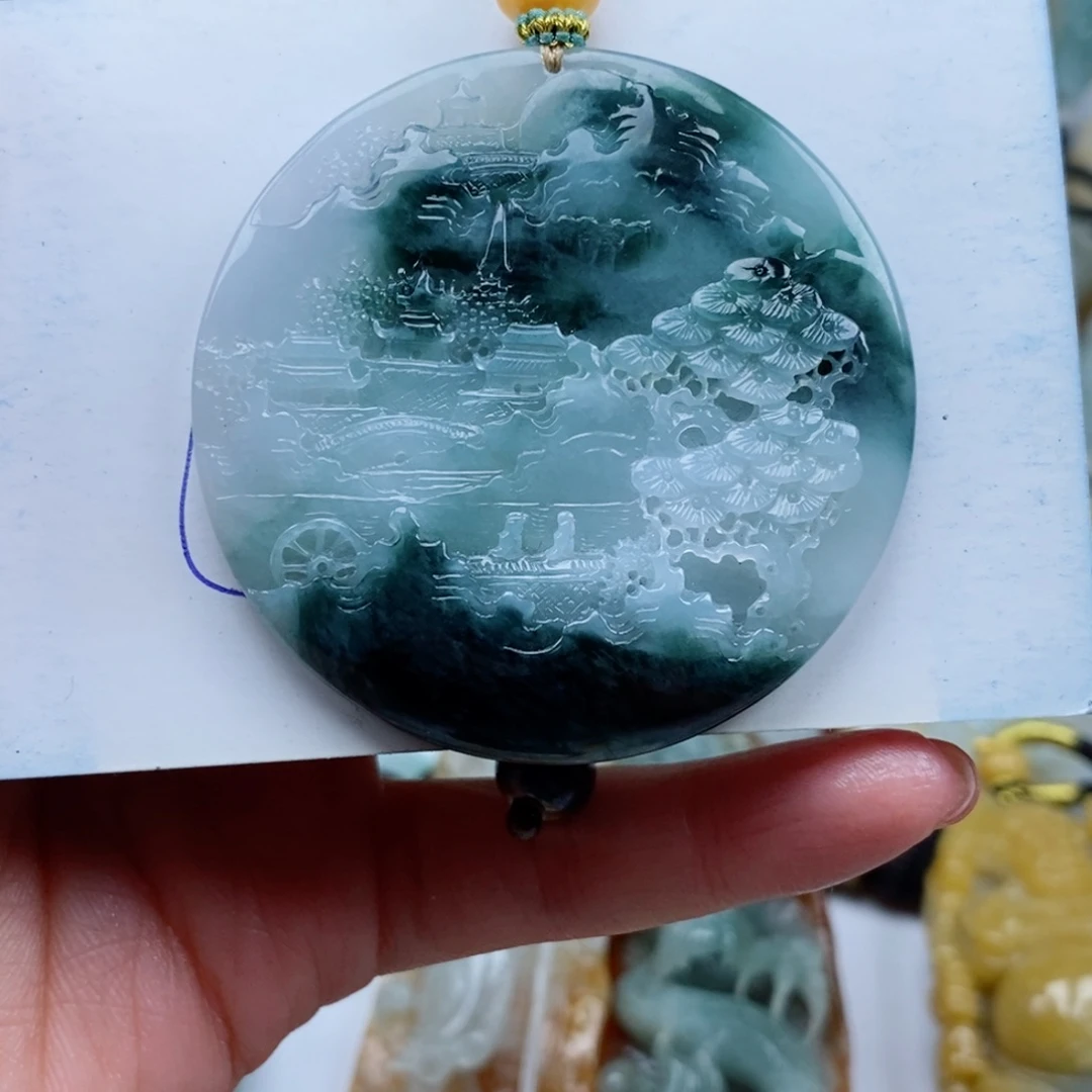 翡翠颈饰未镶嵌喜*天然翡翠
