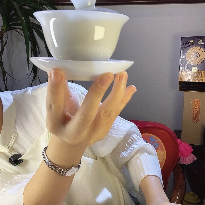 德化白瓷茶具盖碗