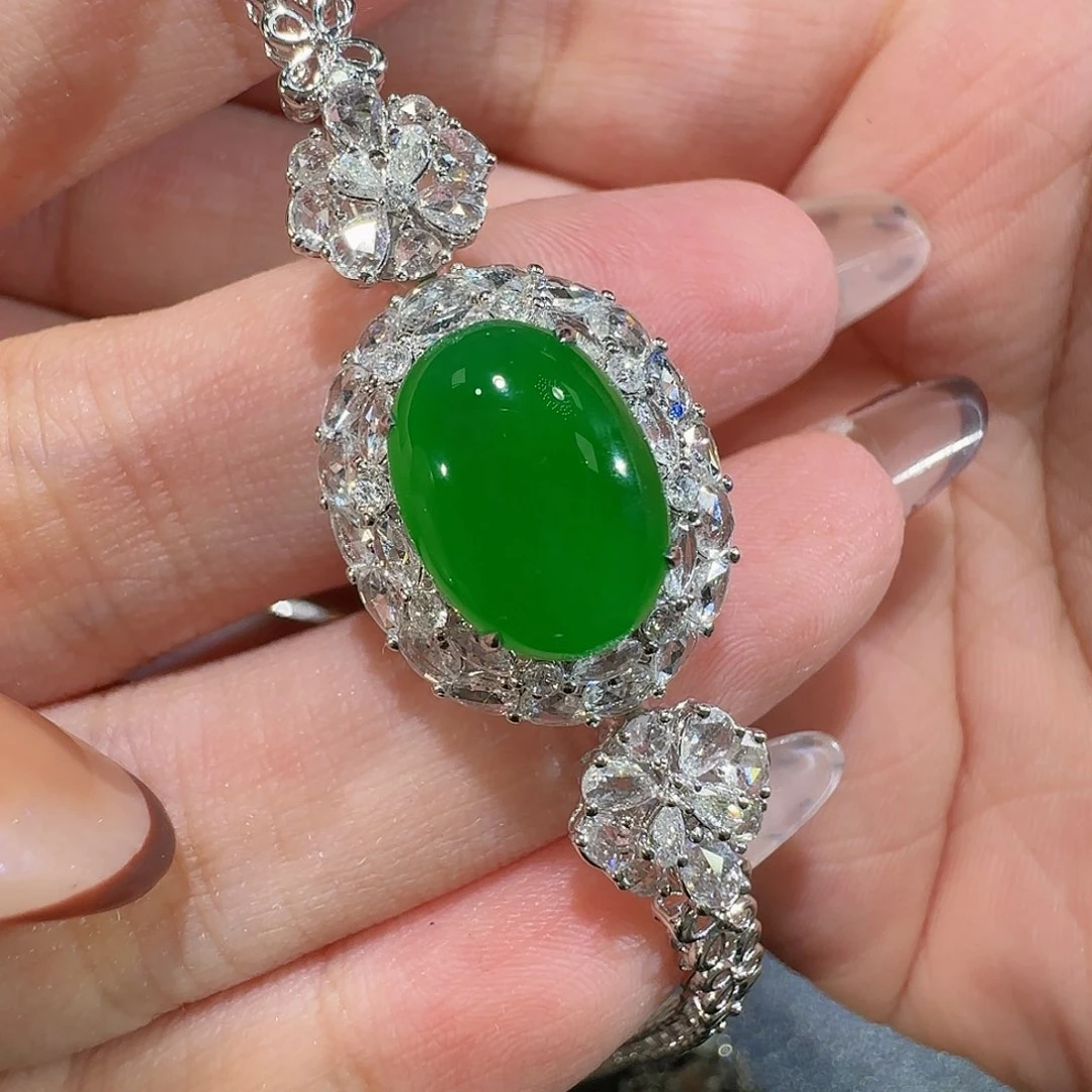 【闪购商品】颈饰18K金镶嵌翡翠简***啊