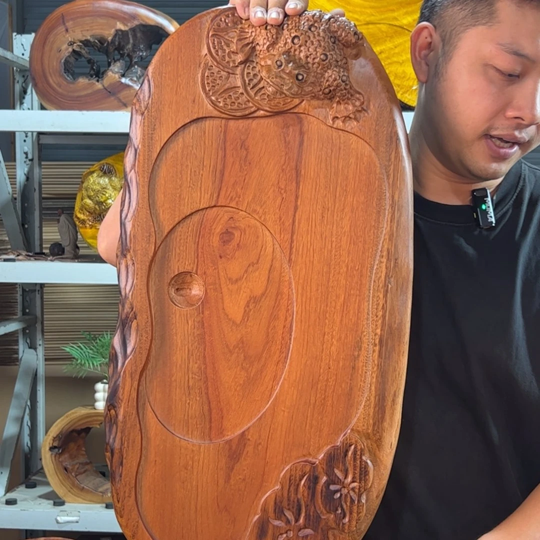 宝*勒香樟木原木木头茶盘