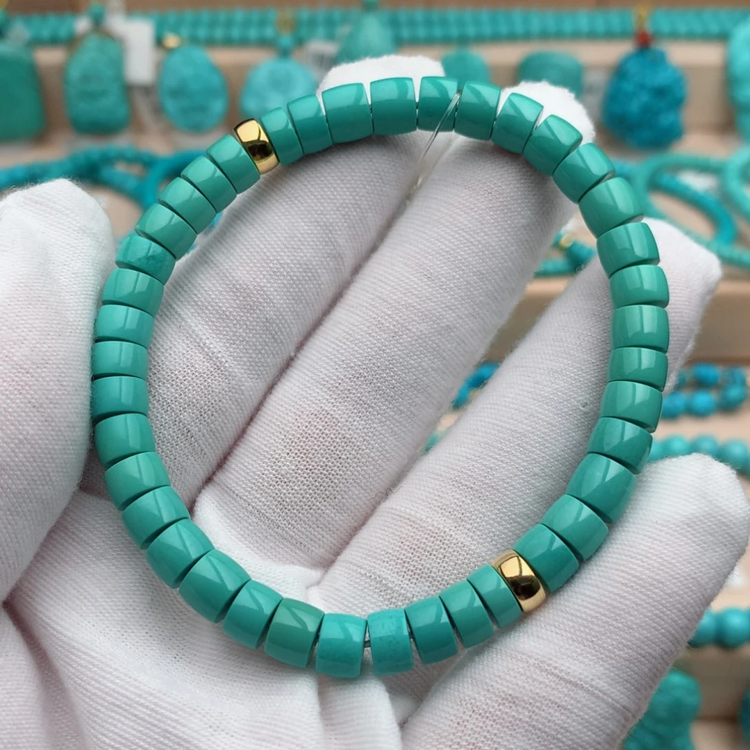 碾***盆绿松石未镶嵌珠宝奇石