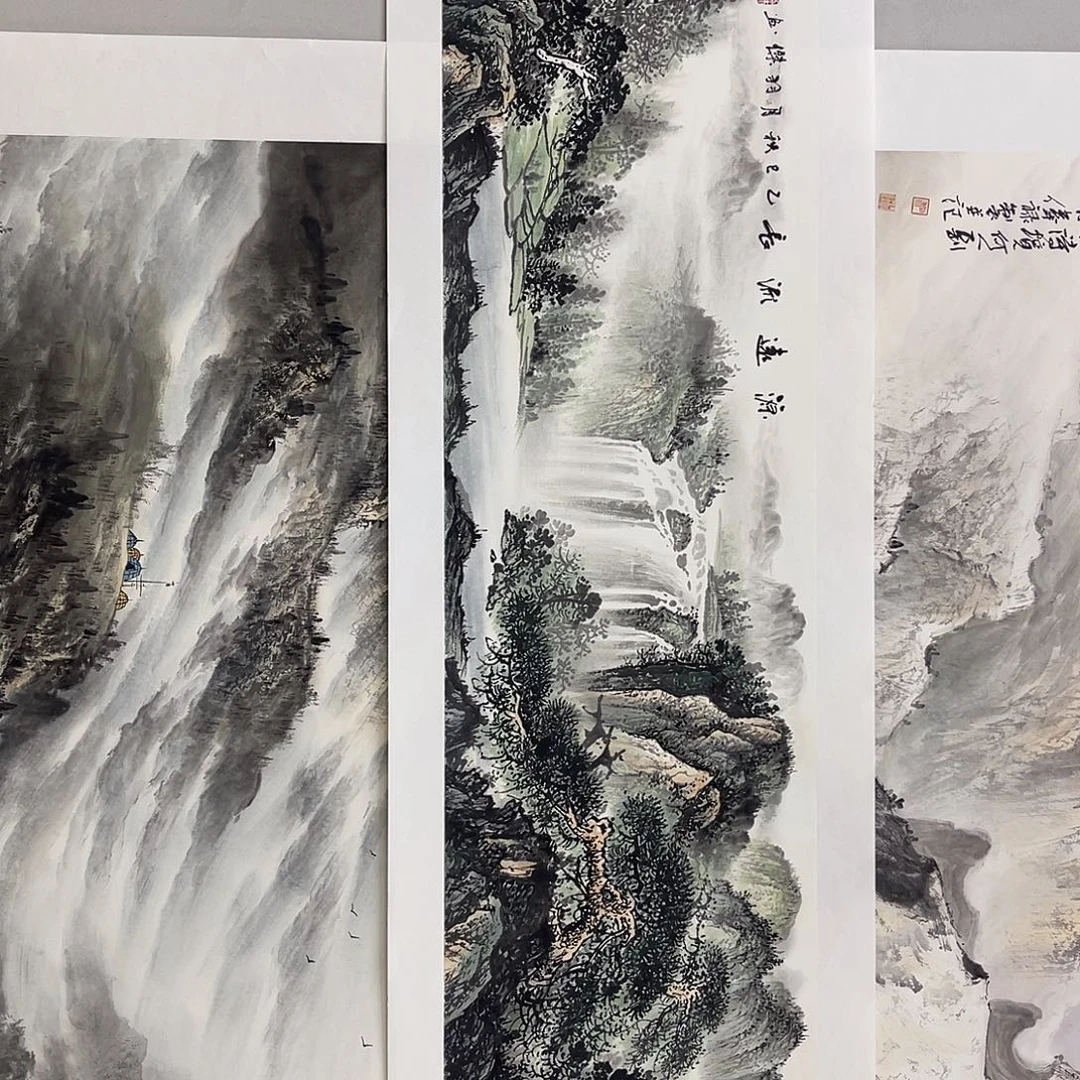 国画梁羽杰140/35青绿山水