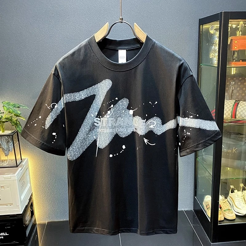 JJ重磅夏季衣服高端T恤短袖男2025新款宽松休闲潮流百搭半袖上衣