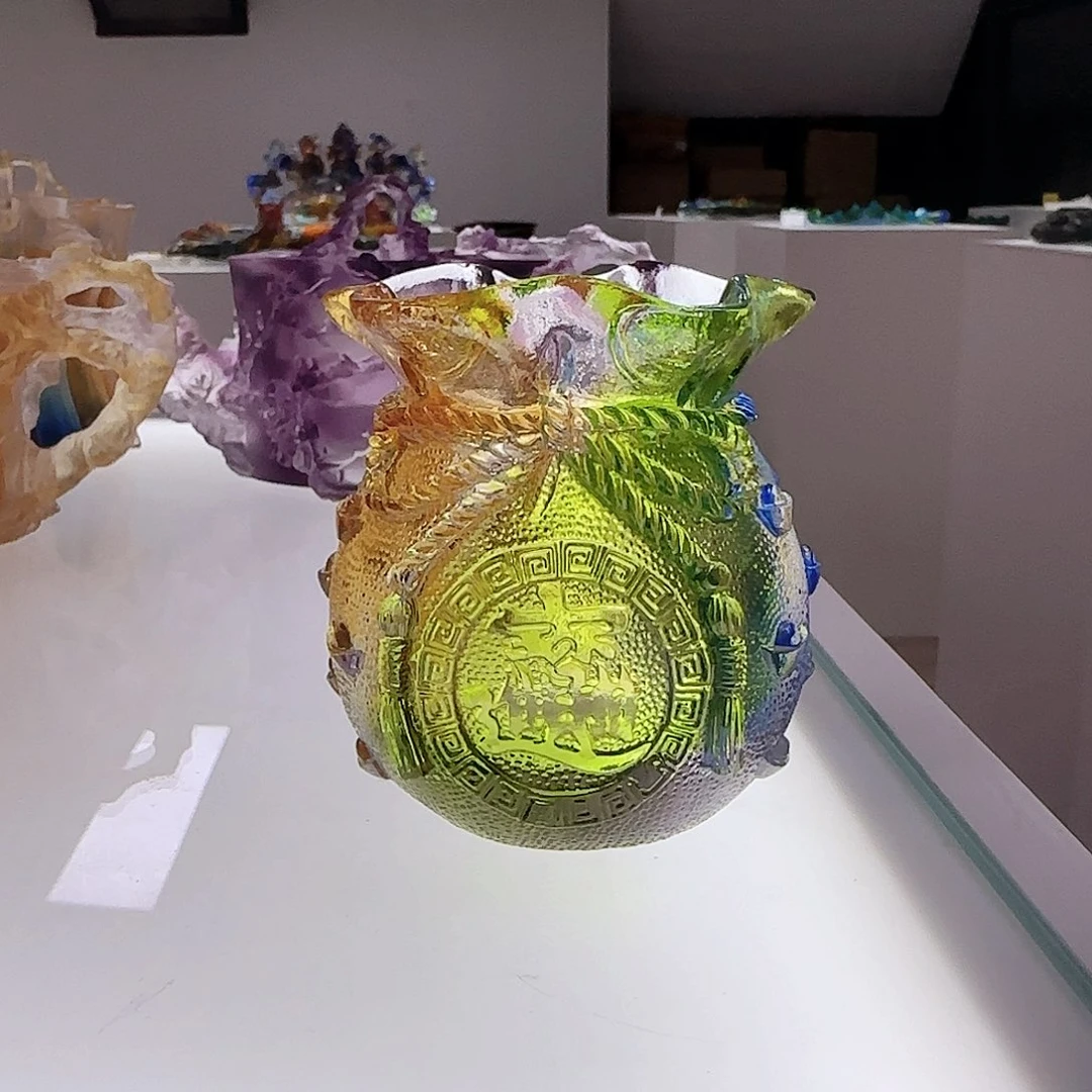 琉璃手工艺品彩色钱袋子