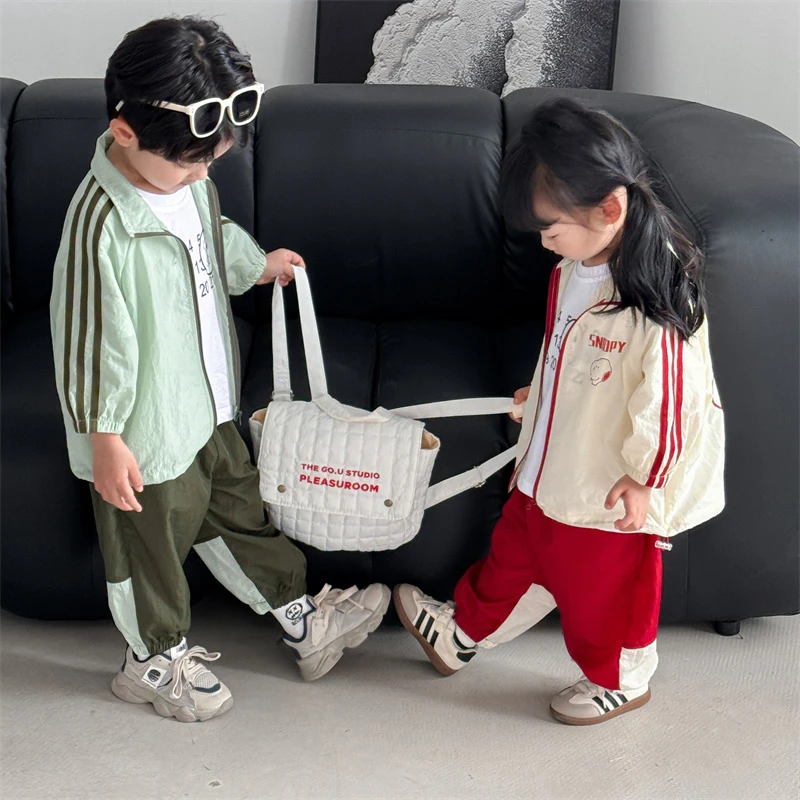 SXM1187儿童轻薄立领休闲外套套装[FX]