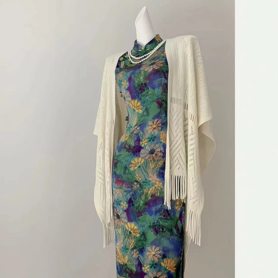 复古文艺春夏百搭针织披肩民国风外套搭配旗袍披肩2025年新款