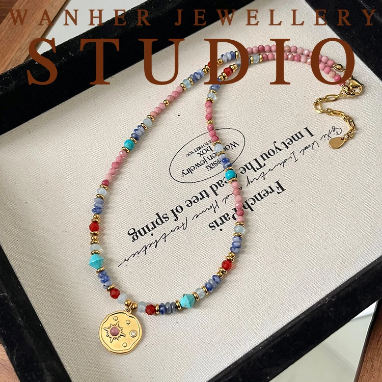 合金项链 【拾光】欧若风拼接色小众设计百搭项链高级感锁骨链X276