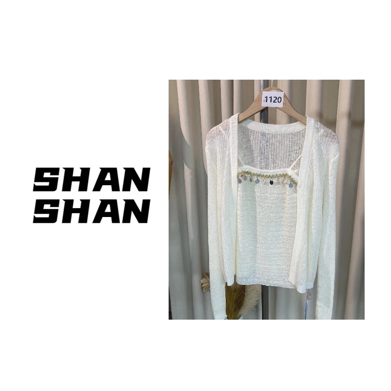 SHANSHAN#2025夏季新款女士时尚百搭吊带开衫套装A1120