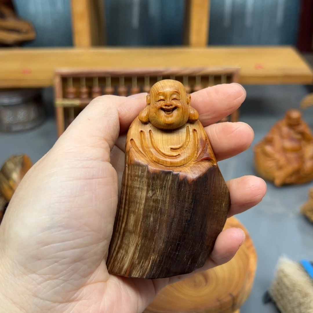 金***雕柏木崖柏木摆件手把件，