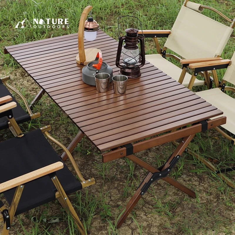 户外折叠桌椅便携式实木蛋卷桌地摊桌简约用品烧烤野餐组合原木椅