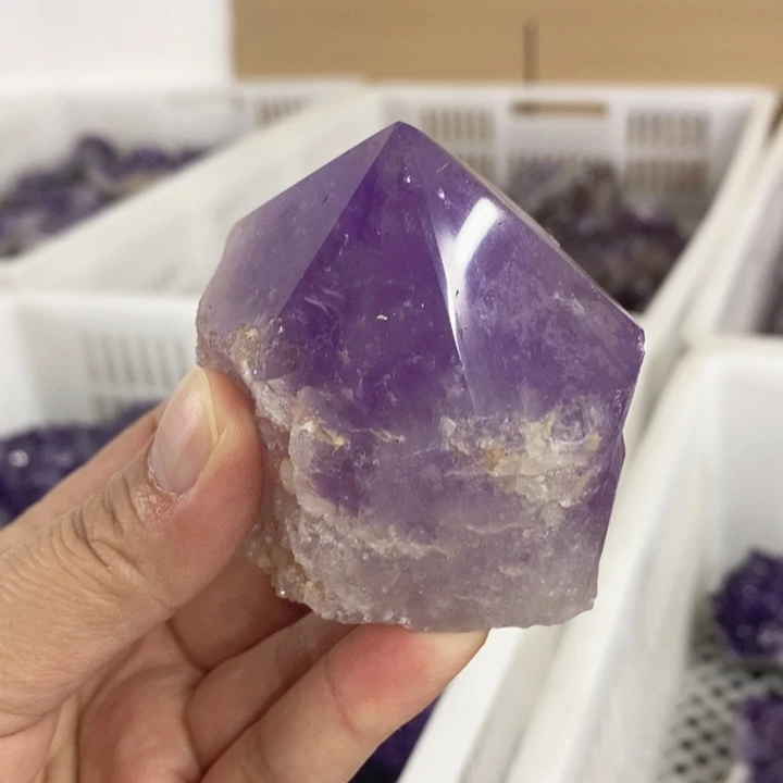 未镶嵌珠宝半成品水晶紫晶柱