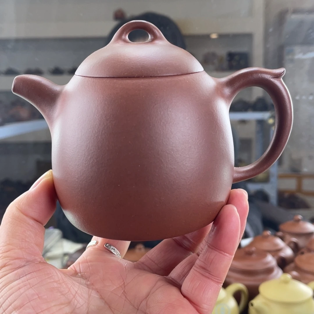 茶壶紫砂红皮龙全手工秦权280cc