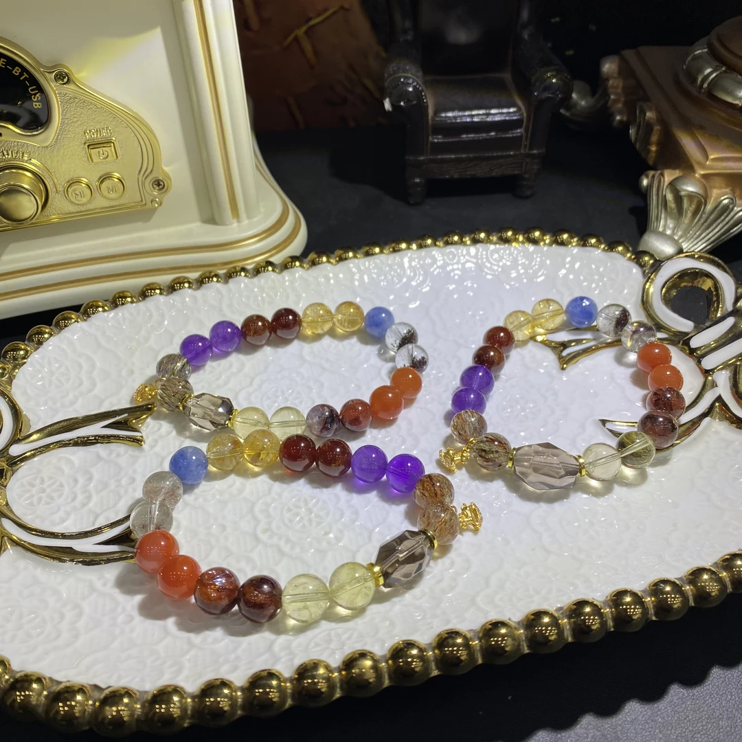 X1397-大满贯天然水晶多宝手串单圈设计款-多样性发其一