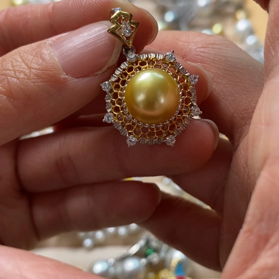 海水珍珠颈饰银S925镶嵌