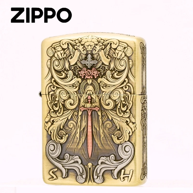 Zippo正品打火机/【天使审判】黄铜盔甲镶嵌紫铜收藏DY9902FD【1俊昊