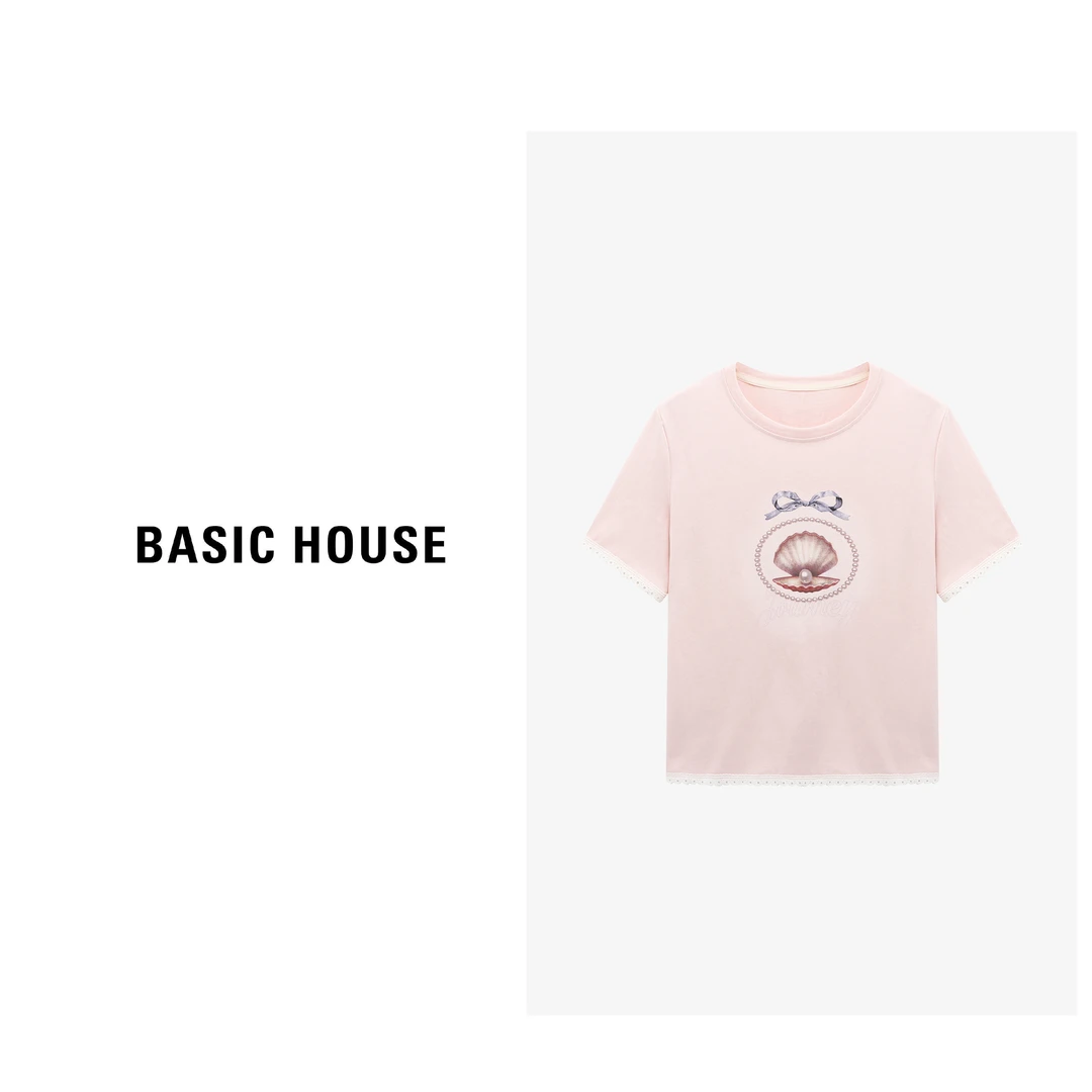 Basic House/百家好夏季休闲时尚百搭卡通印花T恤-B0625B5V192