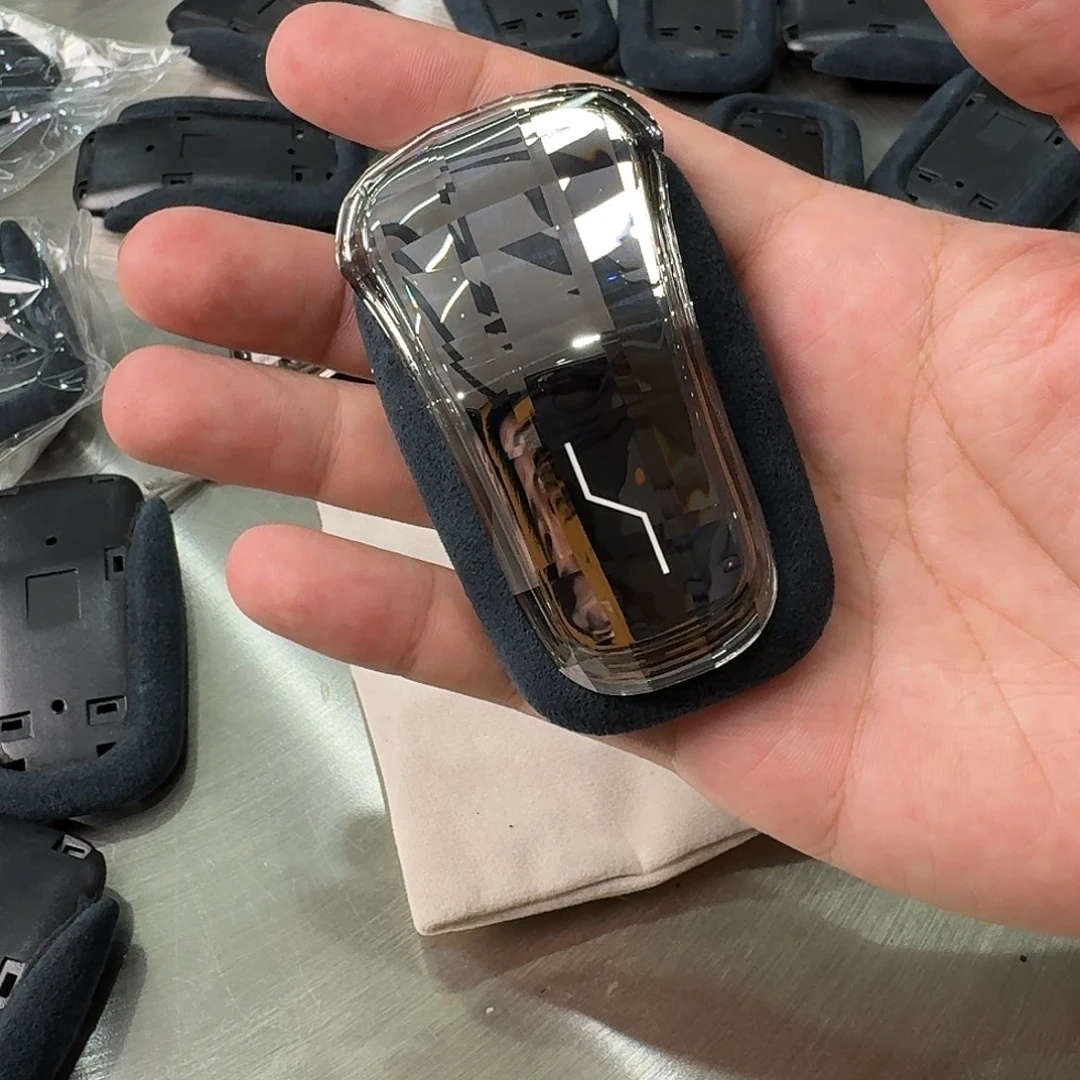 21-23款极氪001水晶档把蓝色翻毛皮