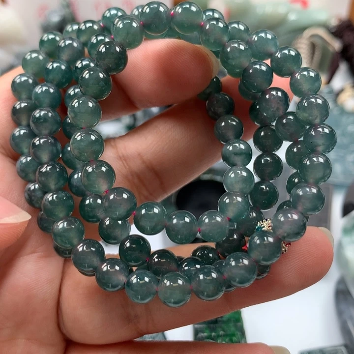 翡翠颈饰未镶嵌保真天然A货翡翠