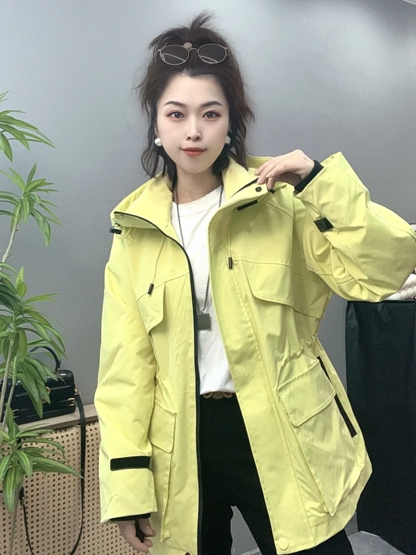 李李服饰春季新款洋气抽腰时尚冲锋休闲减龄外套