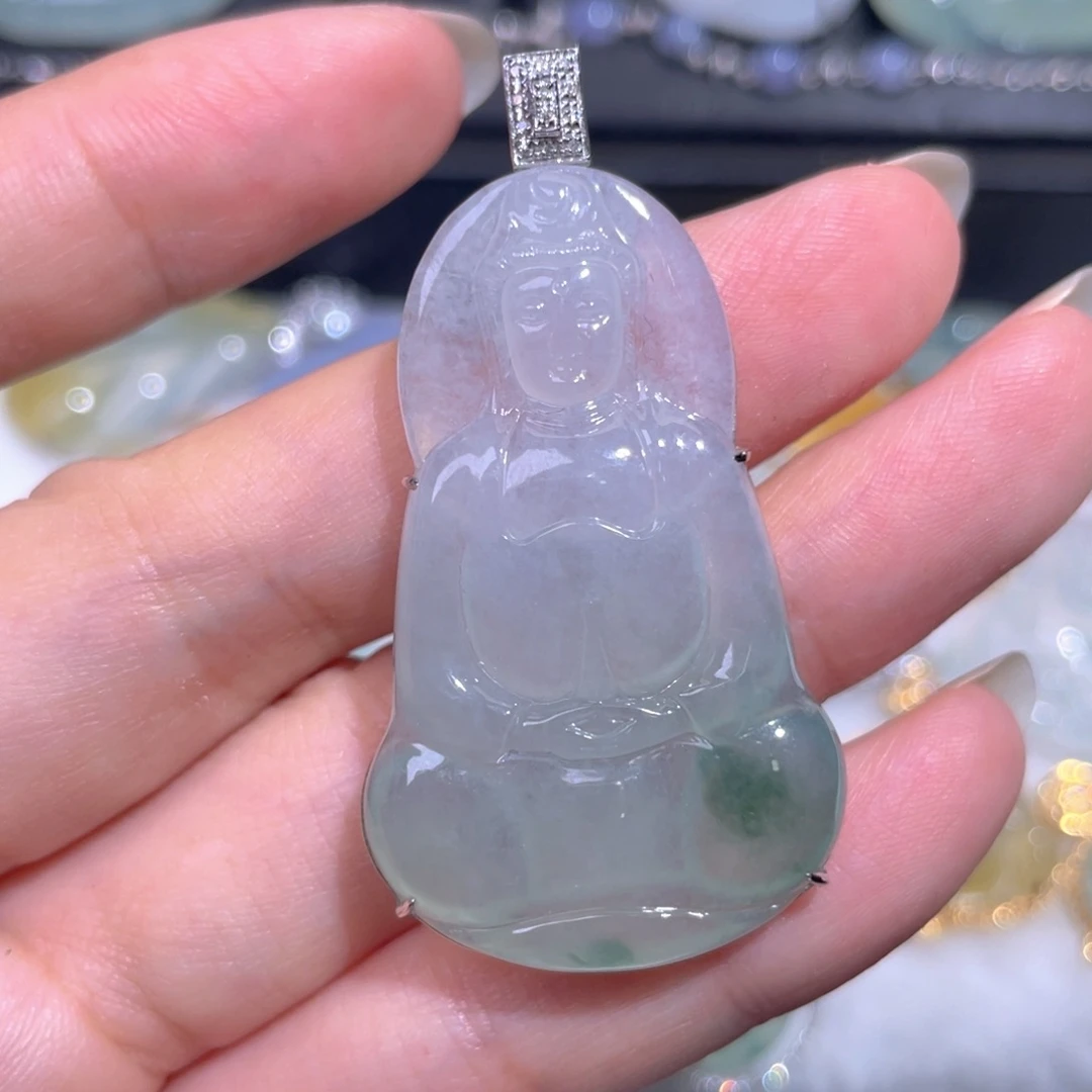 颈饰18K金镶嵌翡翠翡翠