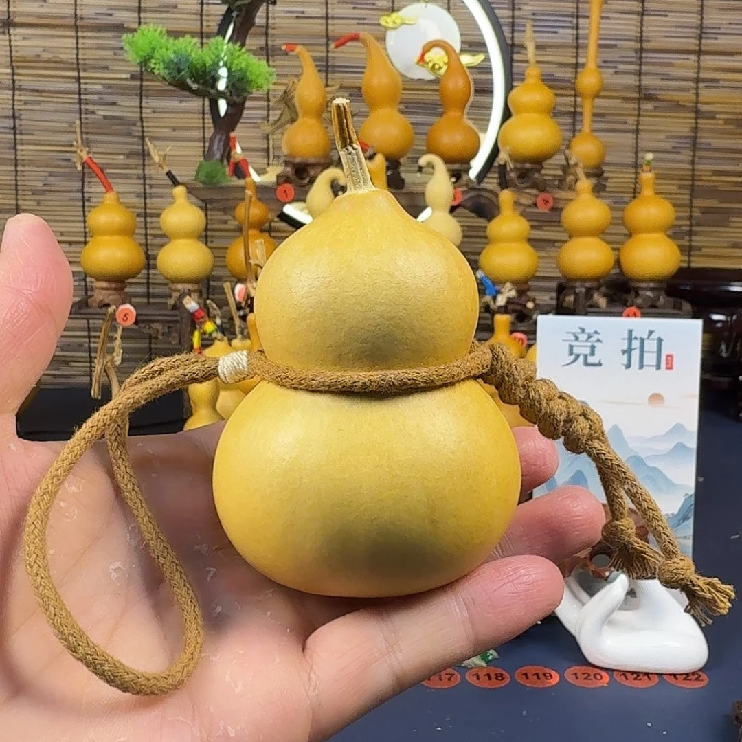 文玩葫芦胖奶瓶八宝，高度7.77