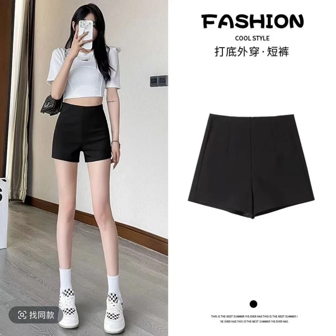 黑色下衣失踪短裤女2025新款高腰紧身弹力热裤外穿打底裤靴裤女