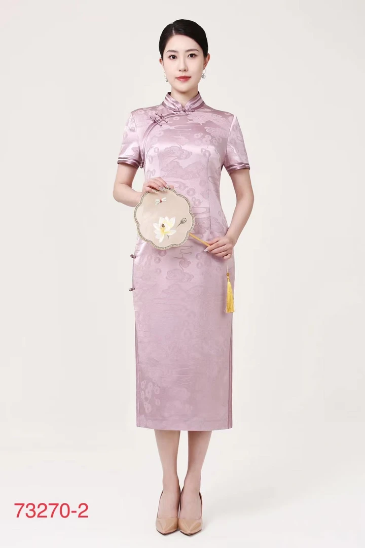 京羽裳优雅高端喜婆婆喜妈妈醋酸段旗袍