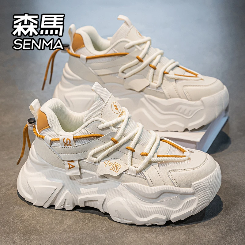 森马网红爆款男鞋夏季高级感百搭休闲鞋运动跑步厚底小白老爹潮鞋