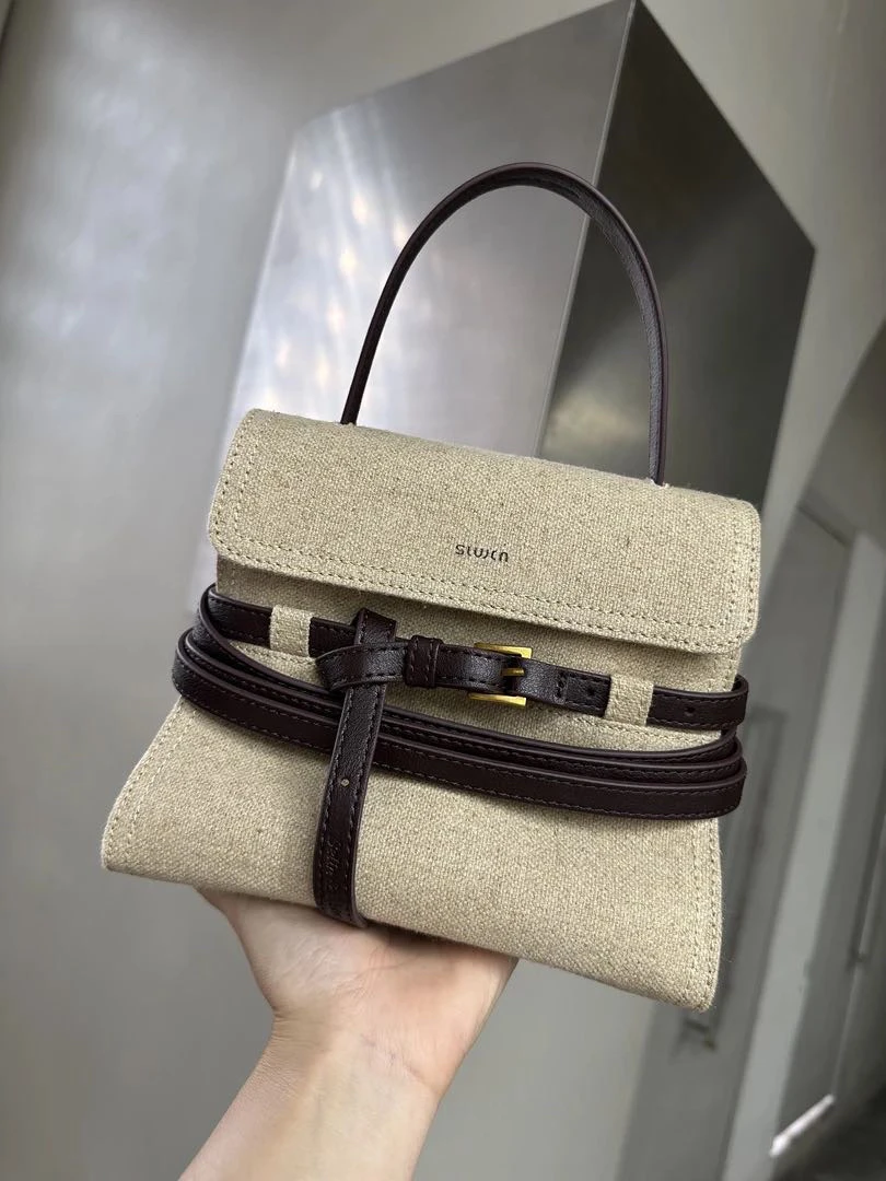 25新款时尚绑架包棉麻百搭女士高级小众设计手提单肩斜挎包25179