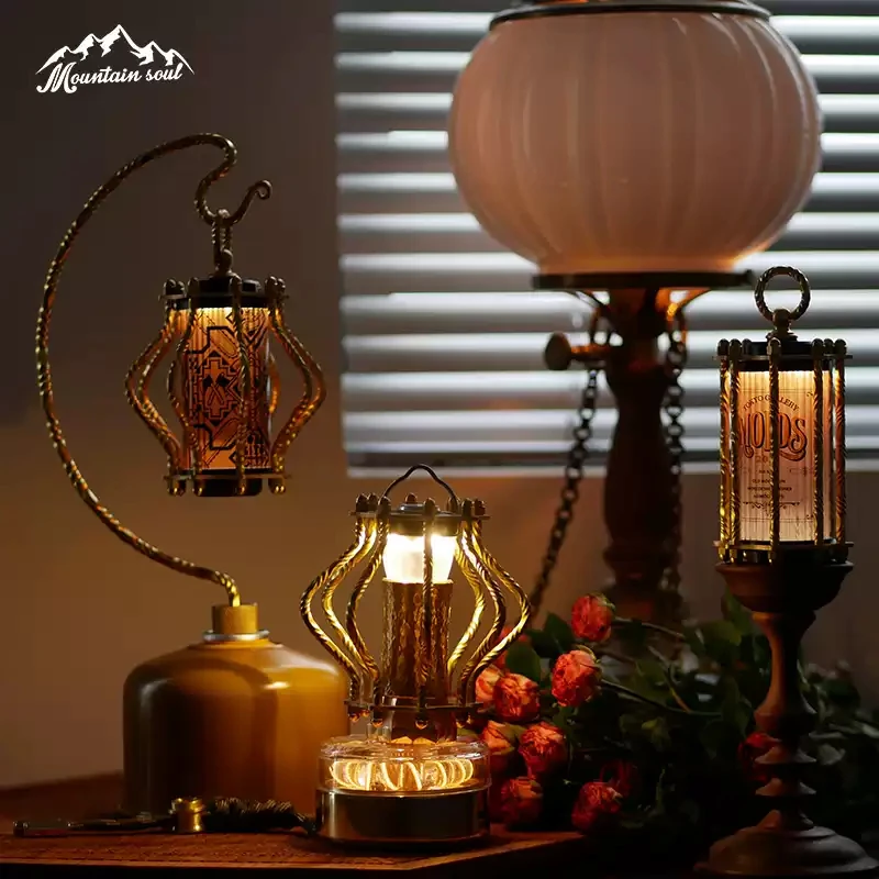 山魂Goal Zero/38explore手工原创设计黄铜扭纹灯笼户外露营灯罩