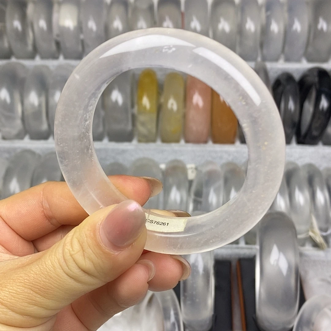 石英质玉未镶嵌手镯54.4白月光泥鳅背6261