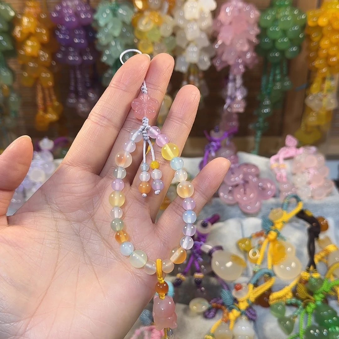 玛瑙/玉髓未镶嵌手机挂件