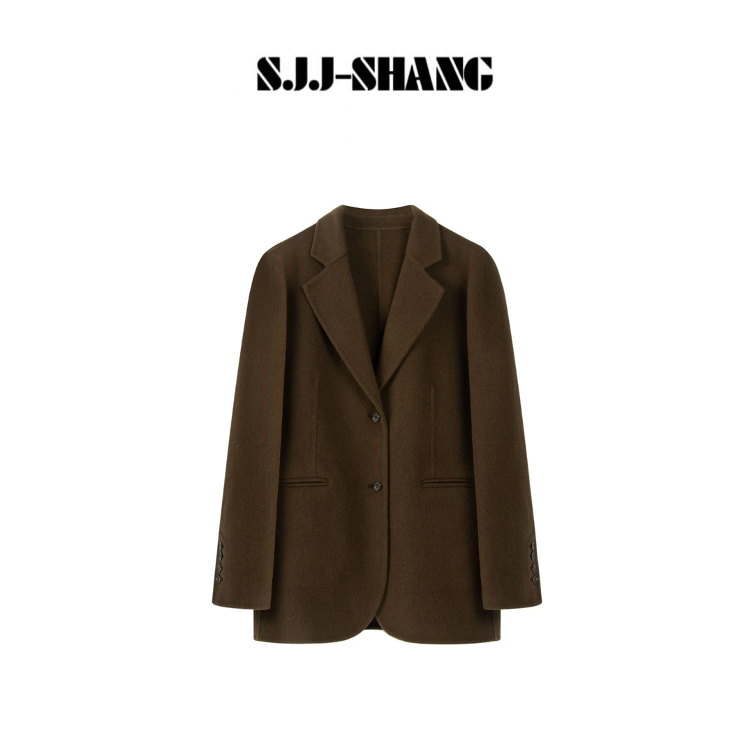 SJJ-SHANG【洛克大衣】意大利进口羊毛驼绒混纺廓形大衣q135553p