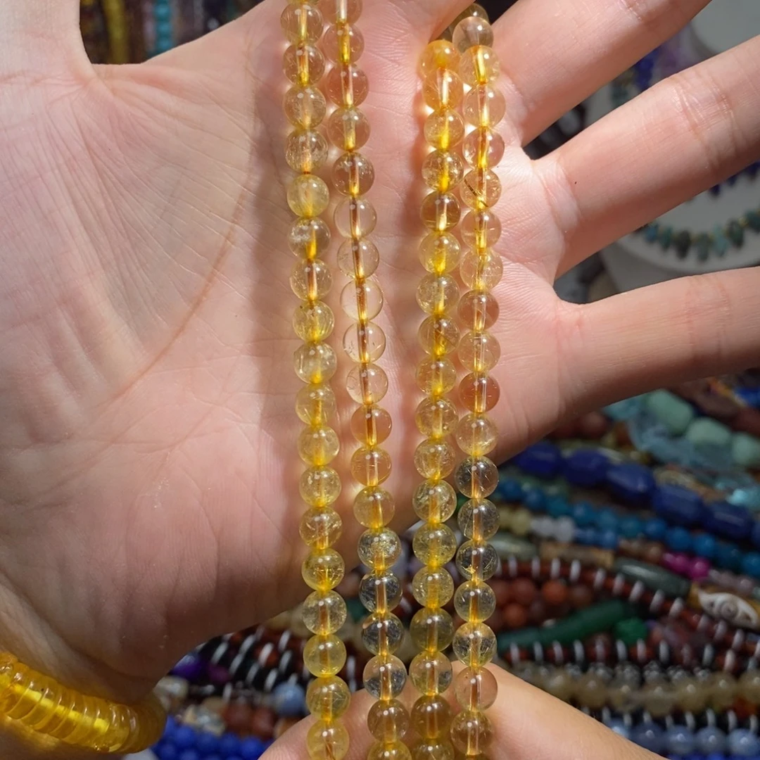 未镶嵌，透体金发，晶7mm，石英质玉