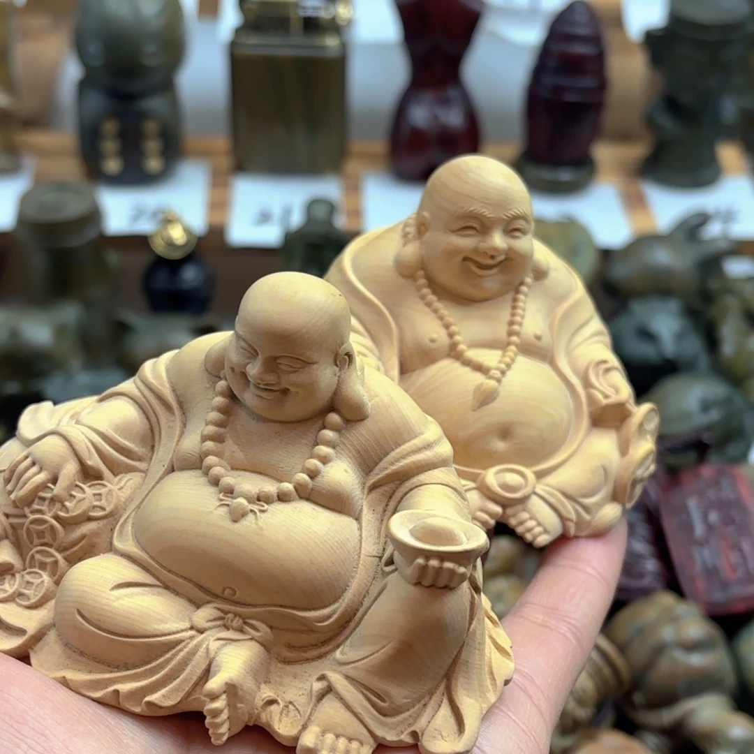 牛***皇木黄杨木大佛摆件