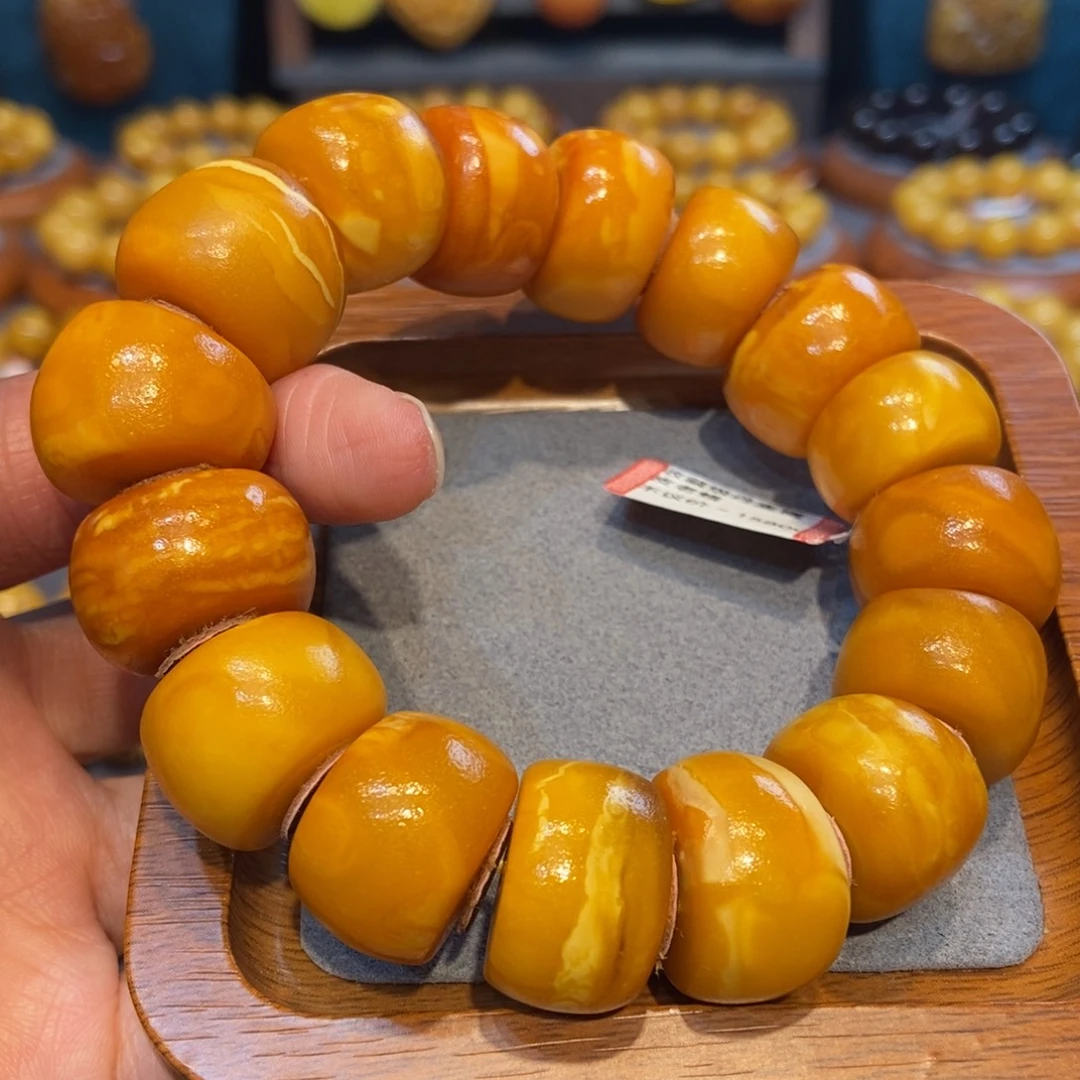 琥珀未镶嵌手链蜜蜡