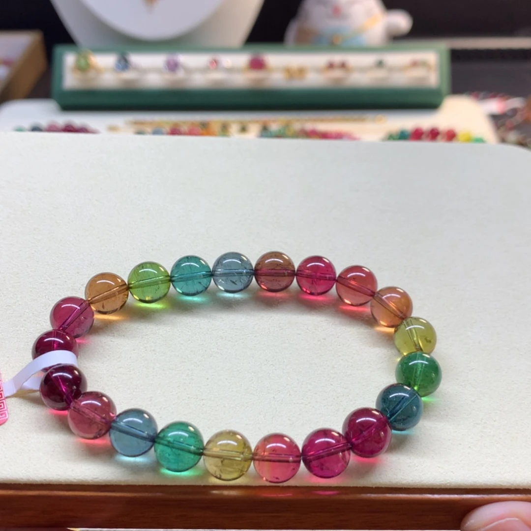 【闪购商品】碧玺手串未镶嵌彩虹色标8.8mm