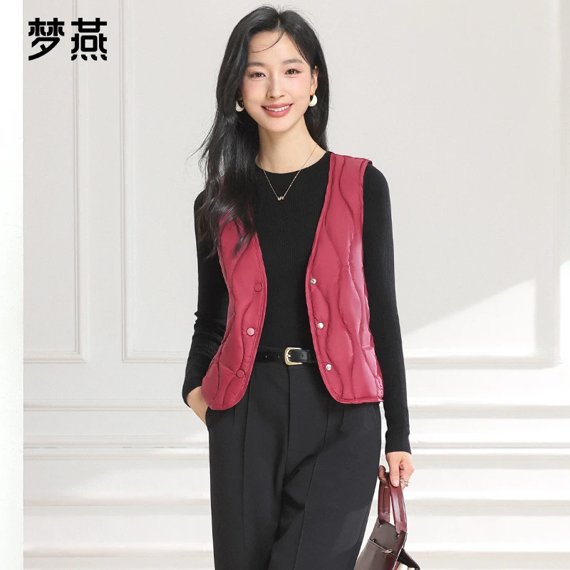 梦燕秋冬女时尚百搭气质大方宽松休闲舒适保暖羽绒马夹CY01B5001D