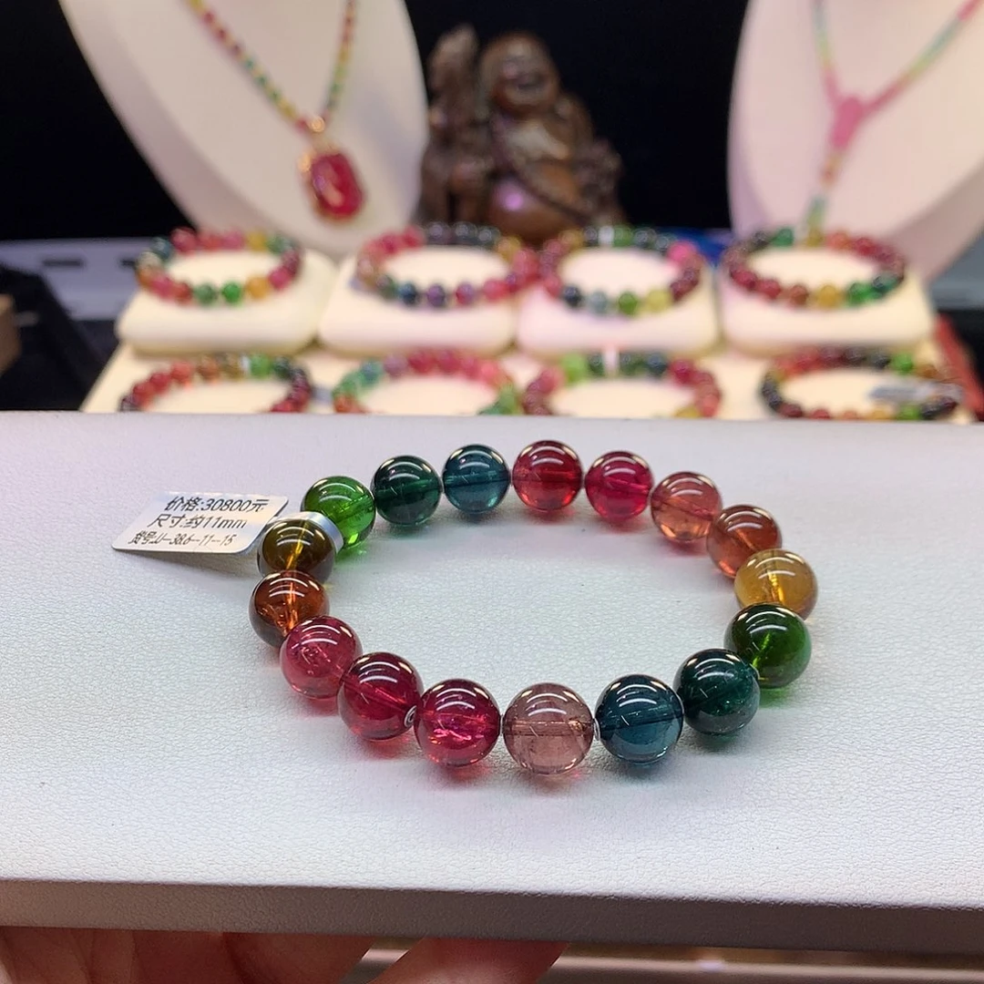 未镶嵌碧玺手串11.2/老矿彩虹。