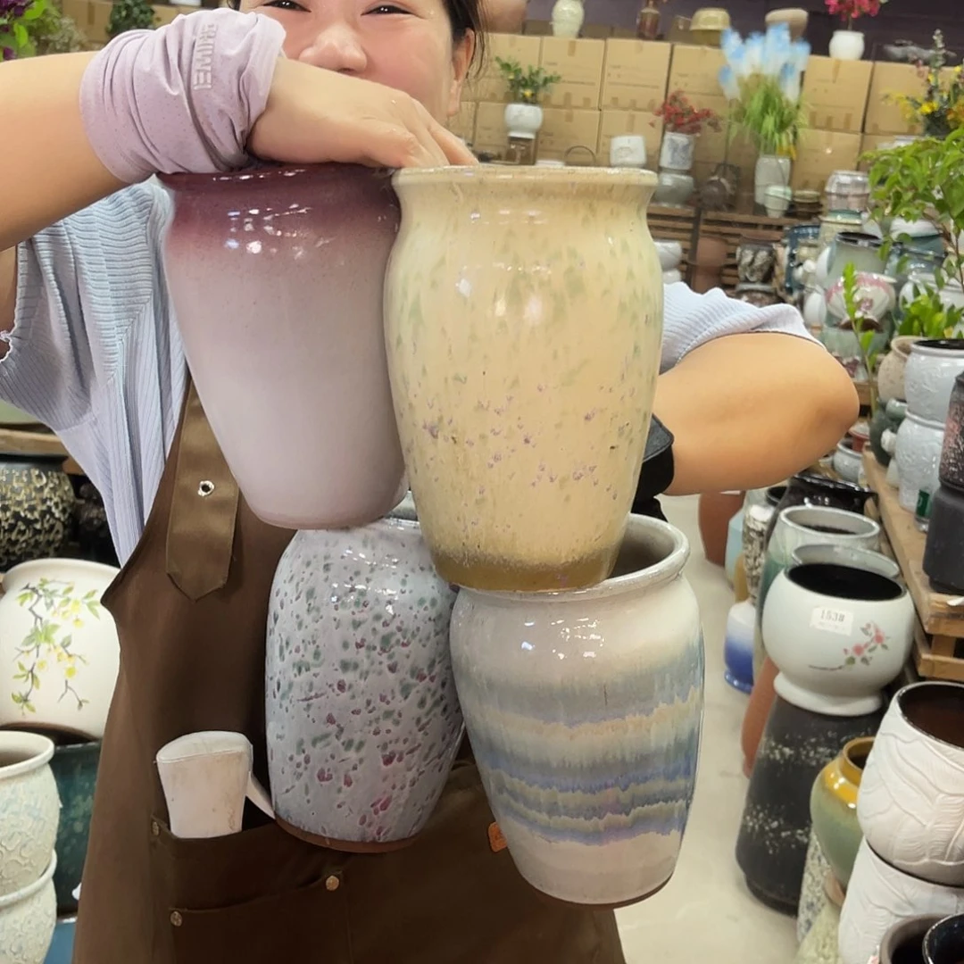 紫砂花盆高度20口径13厘米